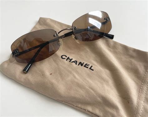 chanel sunglasses brown|chanel rimless sunglasses women.